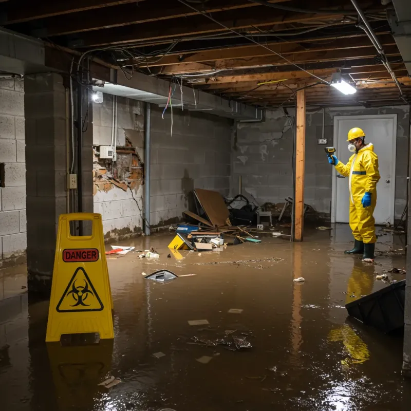 Flooded Basement Electrical Hazard in Goldsboro, NC Property