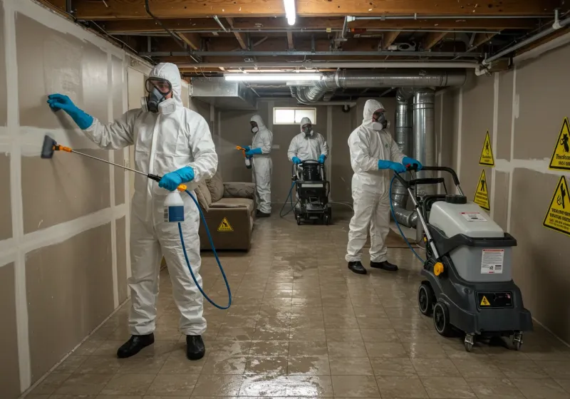 Basement Moisture Removal and Structural Drying process in Goldsboro, NC